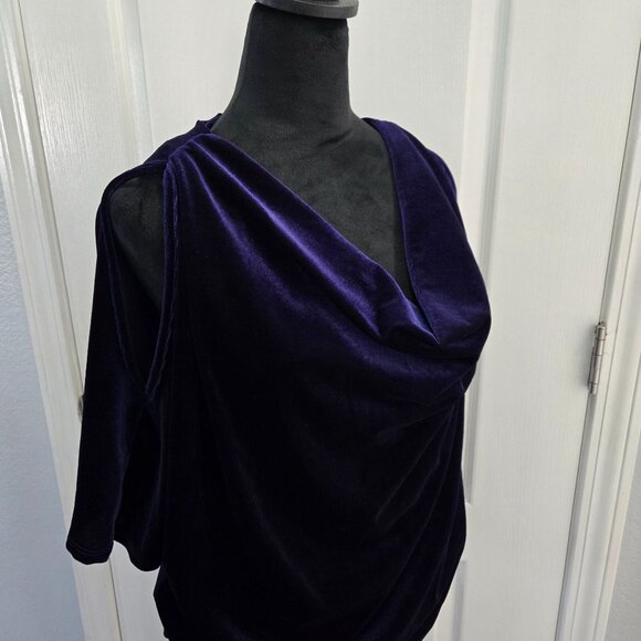 For Cynthia Velvet Drape Cowl Neck Top With Open Sleeves XL - Picture 2 of 10